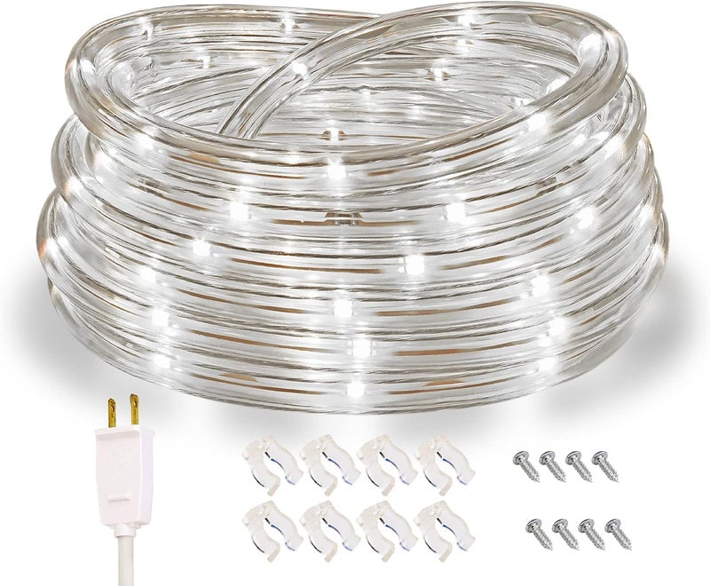 Areful Rope Lights, 16Ft Waterproof Connectable Strip Lighting, 4000K Nature White, Indoor Outdoor Mood Lighting for Home Christmas Holiday Garden Patio Party Decoration - Image 1